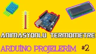 Thermometer with Animation Effect 16x2 LCD ARDUINO
