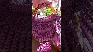 bolsa lilás em crochê. #crochet #bolsa #bolsadevalores  #artesanato