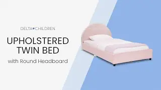 Upholstered Twin Bed with Round Headboard (by Delta Children)