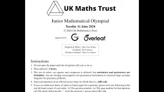 UKMT Junior Olympiad 2024