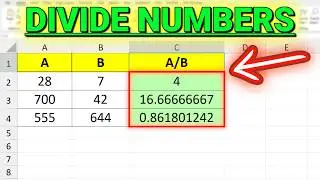 How to Divide Numbers in Excel