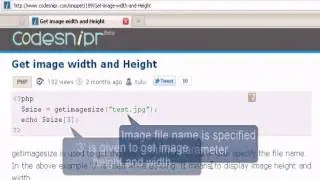 PHP Tutorial : Get image width and Height