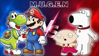 MUGEN 2vs2 - Super Better Mario & Super Better Yoshi vs Stewie Griffin & Brian Griffin