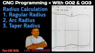 CNC PROGRAMMING || ARC RADIUS PROGRAM With G02 & G03 || RADIUS PROFILE PROGRAM || 