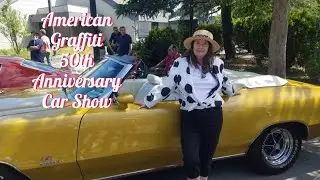 Huge Vintage Car Show, American Graffiti 50th Anniversary Celebration, Petaluma California