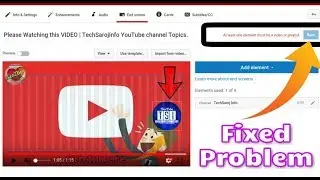 YouTube End screen Problems IN HINDI !! Fixed Problem for Video or playlist in end screen.