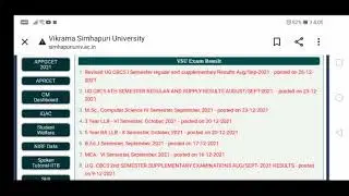 VIKRAMA SIMHAPURI UNIVERSITY 6TH SEMESTER RESULTS 2021|VSU 6th sem results|VSU 1ST SEM RESULTS
