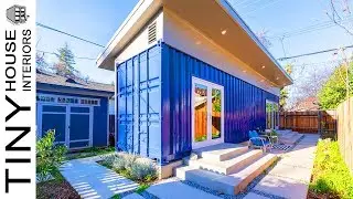 40ft Shipping Container Becomes Fabulous Backyard Tiny House