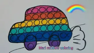 Drawing and Coloring 🚗🚘 MACHINE POP IT. /Mari rainbow coloring.