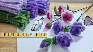 DIY flower | How to make Roes with pipe cleaner | Handmade gift idea by Sreyneang