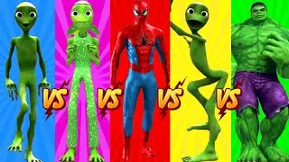dance challenge dame tu cosita vs spiderman vs hulk vs me kemaste 👽 Alien Green dance challenge 👽