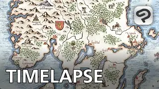 Digital Art Timelapse | Map of Scandinavia | CLIP STUDIO PAINT
