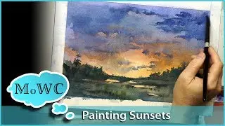 How to Make a Sunset Glow in Watercolor.