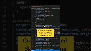 Create Animated Skills Bar Using HTML | CSS