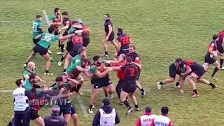 Мордобой в чемпионате Грузии по регби (Рустави - Марнеули)