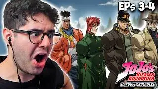 THIS SQUAD GOES CRAZY 🔥| Jojo's Part 3 Ep 3+4 FIRST Reaction!