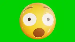 Animated surprised emoji. Emoticon stock video.Seamless loopable.  green screen background.