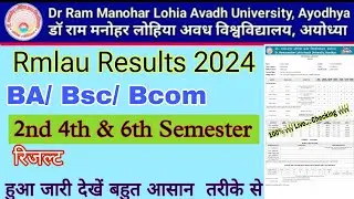 rmlau result 2024 kaise dekhe | rmlau ba bsc bcom 2nd 4th & 6th semester result 2024 | rmlau result