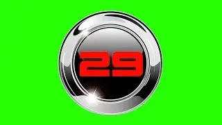 Free HD Stock Footage - Countdown from 30 - Chrome Button - Green screen