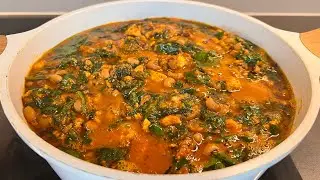 HOW TO PREPARE KONTOMIRE STEW MIXED WITH BLACK EYE BEANS #ghanafood #beansrecipe #spinach #egusi