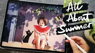 Art Log | My Typical Summer Day | How I Draw Brick Walls | Drawing Cat