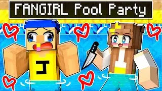 POOL PARTY With CRAZY FAN GIRL in Minecraft!