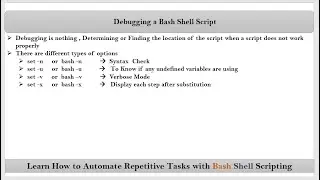Section-11: Video-4 :  How to debug a Bash Shell Script ?| Find and Fix the errors or bugs