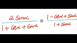 Prove that  2 sin alpha /( 1+ Cos alpha + sin alpha) =  (1- cos alpha + sin alpha)/ ( 1+ sin alpha)