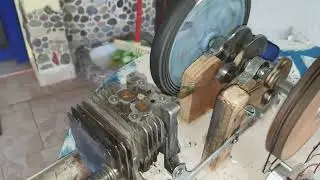 HOMEMADE FLAME VACUUM ENGINE WITH GENERATOR , NO MACHINING, WITH SCRAP.