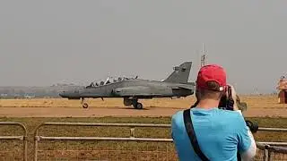 2 Hawks and a Gripen getting ready to take off