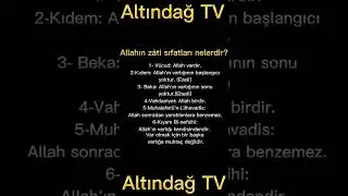 Allah'ın Zâti Sıfatları Nelerdir?Zati Sıfatlar Nelerdir?Zati Sıfatlar Nedir? |Temel Dini Bilgiler