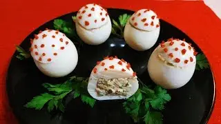 Салат в яйцах. Фаршированные яйца.Закуска на скорую руку!👍