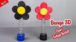 Bunga 3D dari Tutup Botol Bekas | Kerajinan Daur Ulang Sampah