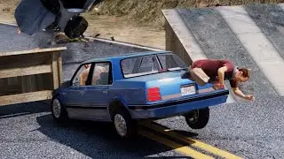 GTA 5 -- Installing a random ramp on the motorway💥🚗😱