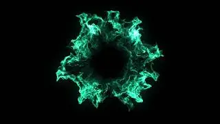 Dark green shockwave VFX effect in black screen