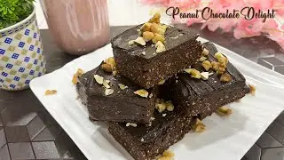 Easy & Nutty Peanut Chocolate Delight Recipe I No Baking & Cooking Recipe I 4 Ingredients Recipe