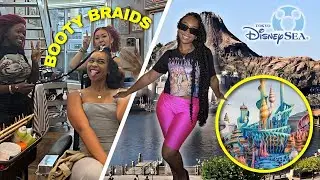 I GOT BOOTY BRAIDS IN JAPAN!!! | Don Quijote🛍️, DTTBB & Disney Sea🧜🏽‍♀️