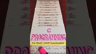 C Programming Aesthetic Study Notes😍✌️ for Btech | FE | GATE  Examination #shorts #cprogramming
