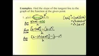 2.1 The Derivative and Tangent Line Problem