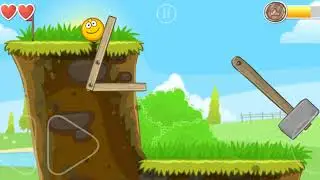Желтый шарик собирает звёзды в лесу