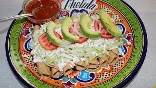 TACOS DORADOS DE POLLO, MUY FACIL Y SENCILLO DE PREPARAR.