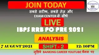 IBPS RRB PO PRE 2021 ANALYSIS  !!!