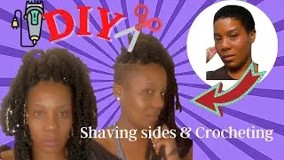 DIY Tapered Cut Crochet Braids I Shaved Sides Transformation