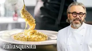 How Italy's Most Popular Cheese Risotto is Made at the 2 Michelin Star Restaurant Miramonti l'altro