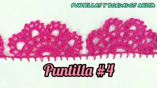 PUNTILLA #4 🌺 UNA SOLA VUELTA Y CON POCO HILO #crochet #tutorial #stitch