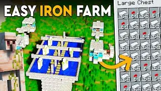 Minecraft Iron Farm Tutorial - NEW DESIGN - 1700~10000 P/HR! 1.20.6