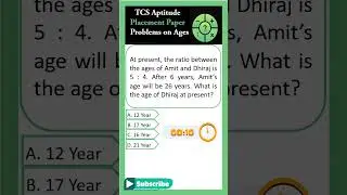 #7 Problems on Ages | TCS Placement Aptitude Paper Problem | IT Placement | 
