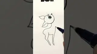 how to draw a cute deer || #art #easytricks #pencildrawing #drawinghacks