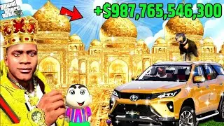 FRANKLIN TOUCH ANYTHING BECOME GOLD || EVERYTHING IS FREE IN GTA 5 || FRANKLIN GOLD POWER GTA 5