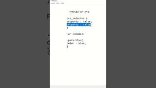 CSS SYSNTAX | Syntax of CSS | #shorts
